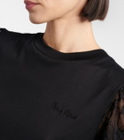 Nina Ricci Lace-trimmed cotton jersey T-shirt