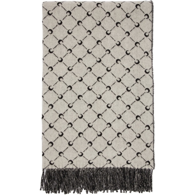Photo: Marine Serre Black and White Wool All Over Moon Scarf