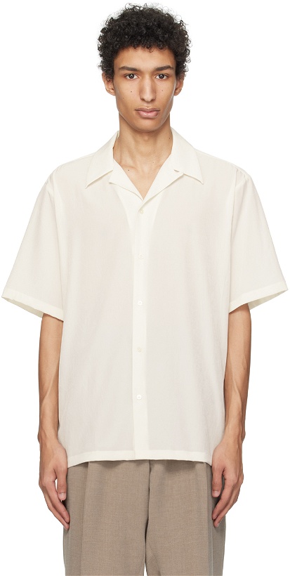 Photo: RAINMAKER KYOTO White Open Spread Collar Shirt