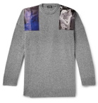 Raf Simons - Oversized Embellished Mélange Virgin Wool Sweater - Gray