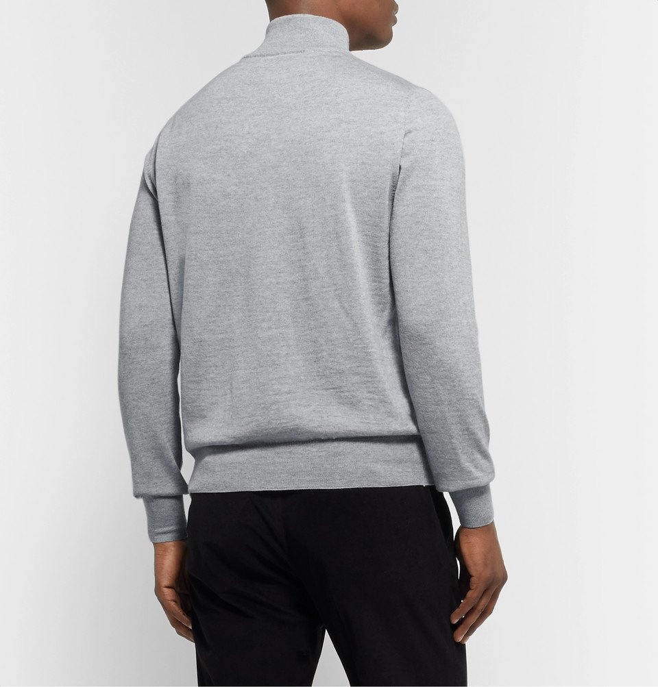 Canali - Slim-Fit Merino Wool Mock-Neck Sweater - Gray Canali