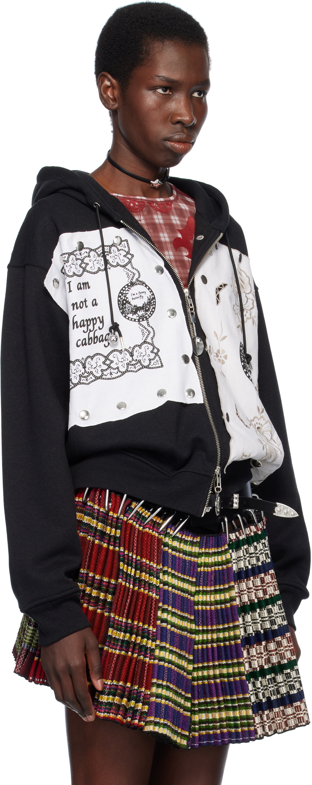 Chopova Lowena Black & White Emotional Napkin Hoodie