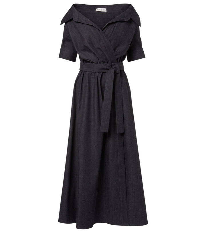 Photo: Altuzarra Lydia wrapped denim midi dress