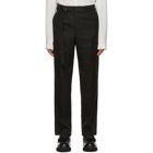 Valentino Black and Grey Wool Pinstripe Trousers