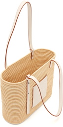 Loewe Beige & White Paula's Ibiza Small Square Basket Tote