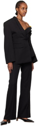 Jacquemus Black Le Raphia 'La Veste Baska' Blazer