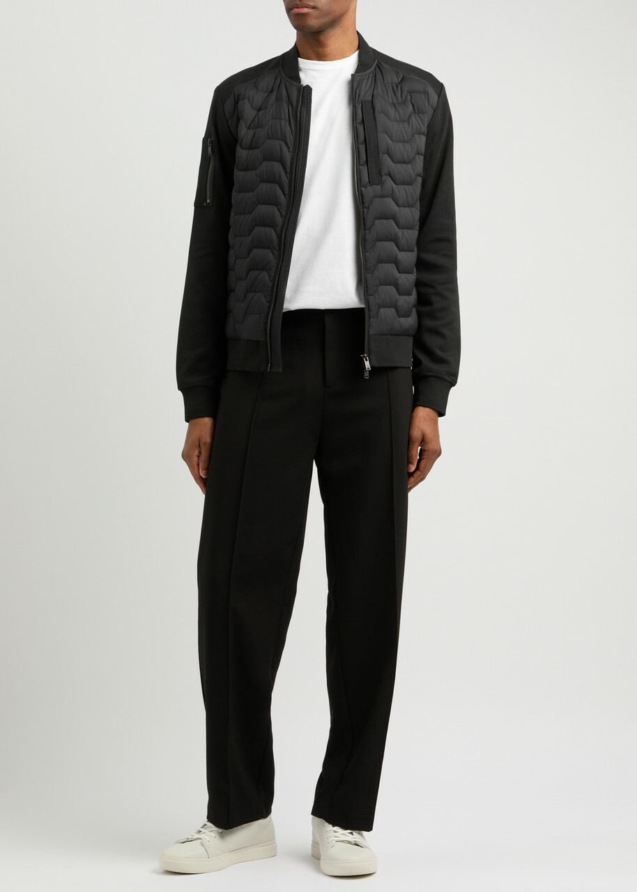Moose Knuckles Granite Nylon and Cotton Bomber Jacket Black