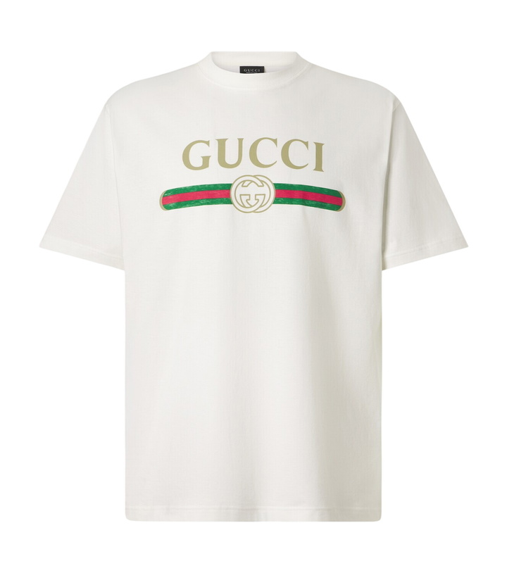 Photo: Gucci Logo cotton and silk jersey T-shirt