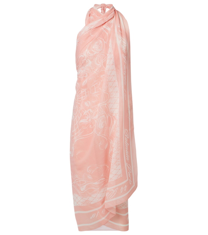 Photo: Balmain Printed silk beach cover-up