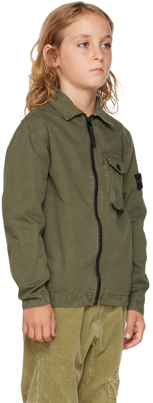 khaki green stone island overshirt