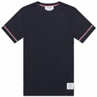 Thom Browne Men's Rib Cuff Trim T-Shirt in Navy