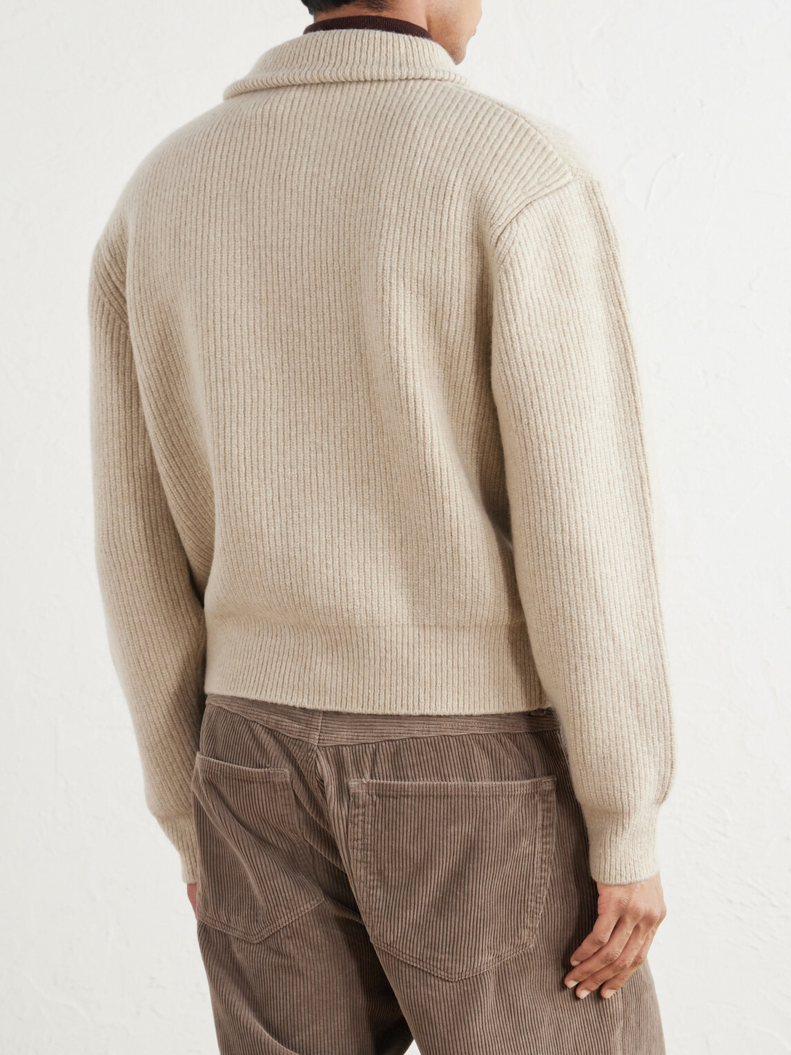 Officine Générale - Florys Ribbed Wool-Blend Zip-Up Cardigan - Neutrals