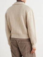 Officine Générale - Florys Ribbed Wool-Blend Zip-Up Cardigan - Neutrals