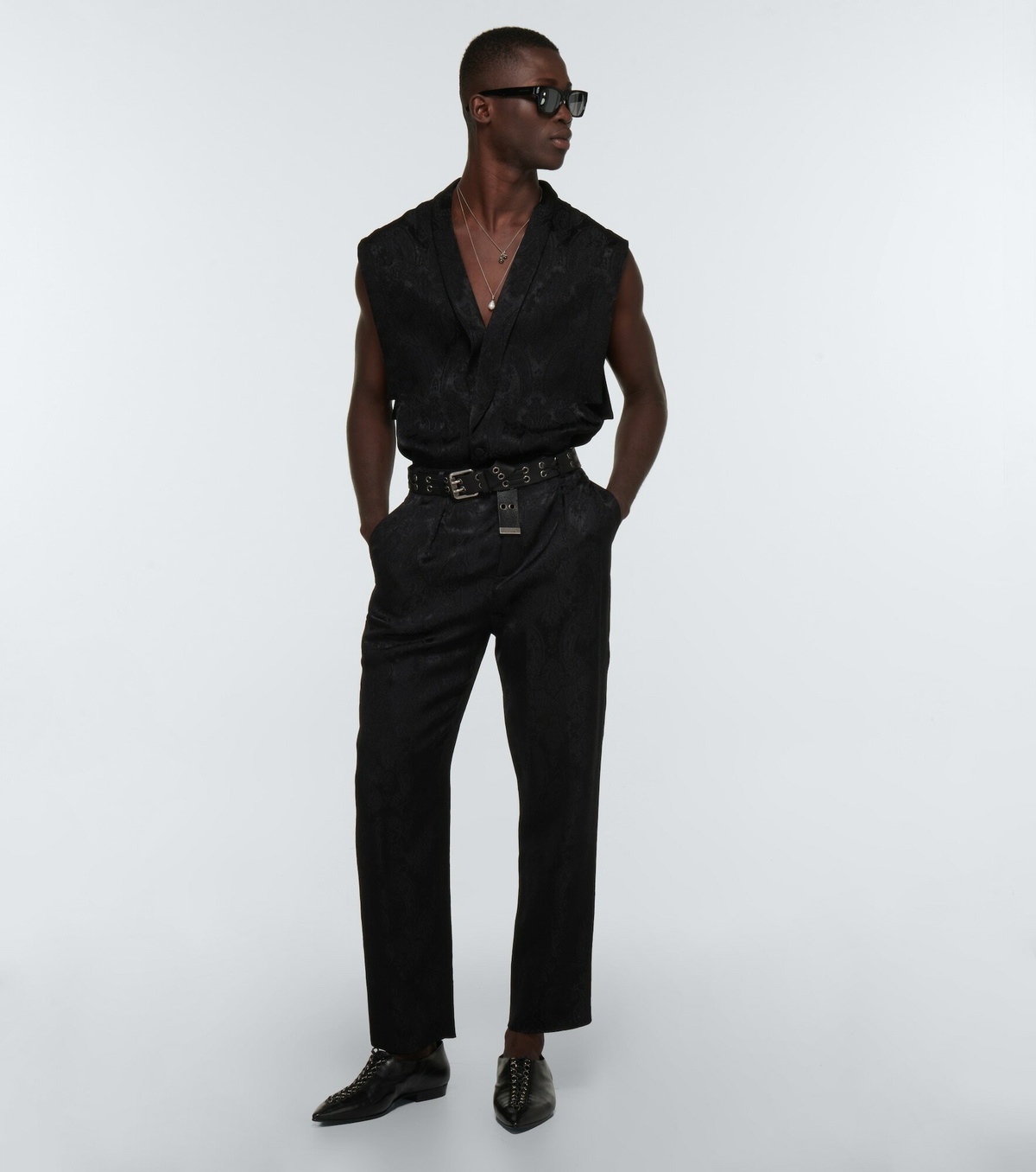 Saint Laurent - Paisley jacquard high-rise pants Saint Laurent Saint Laurent - Paisley jacquard high-rise pants Saint Laurent