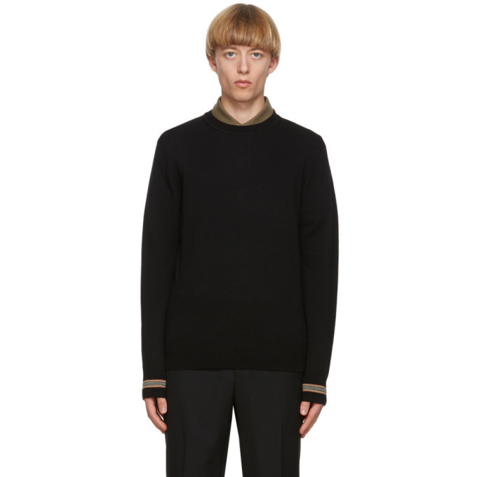 Photo: Burberry Black Merino Icon Stripe Paradise Sweater