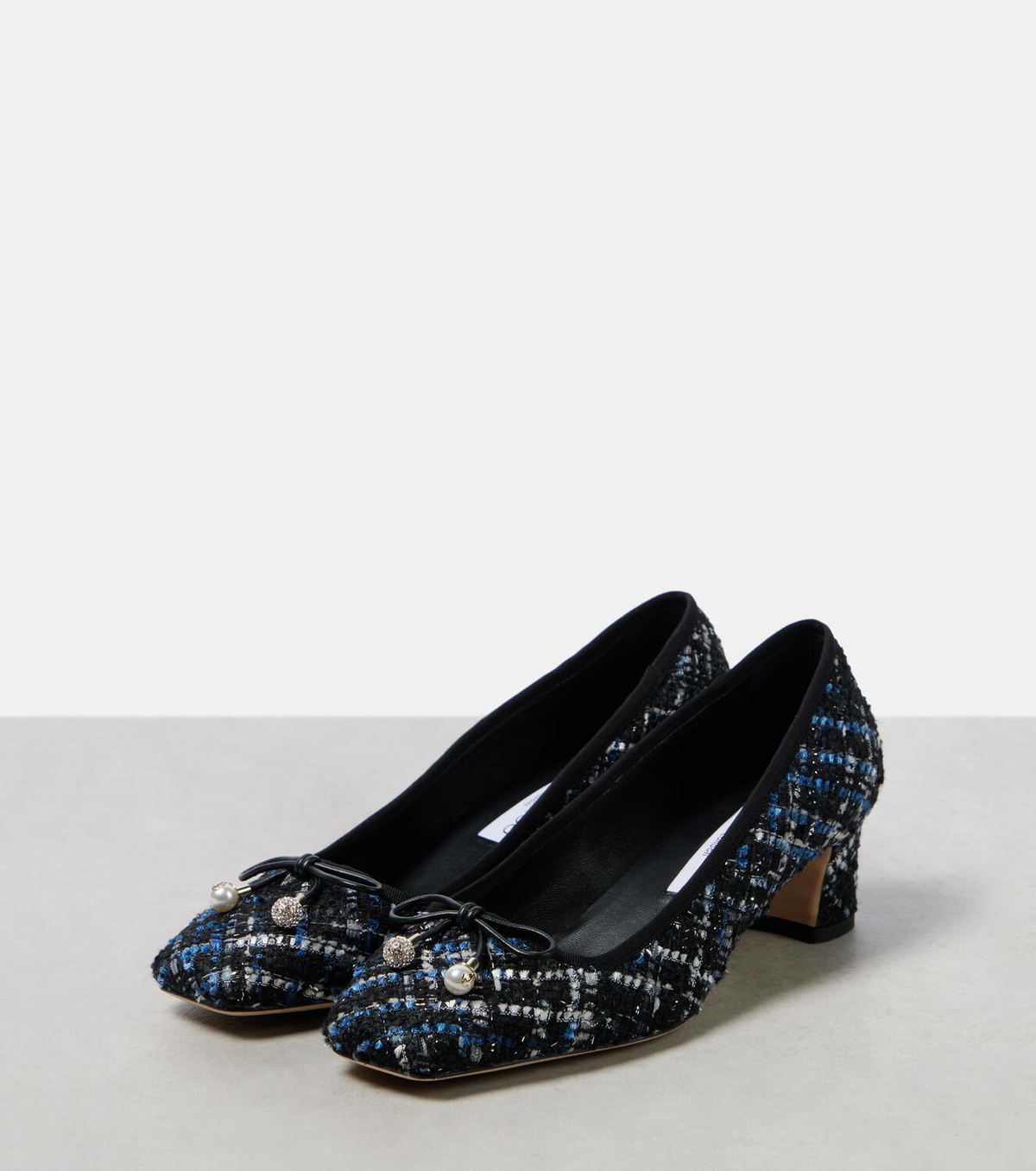 Jimmy Choo Elme 45 bow-detail tweed pumps