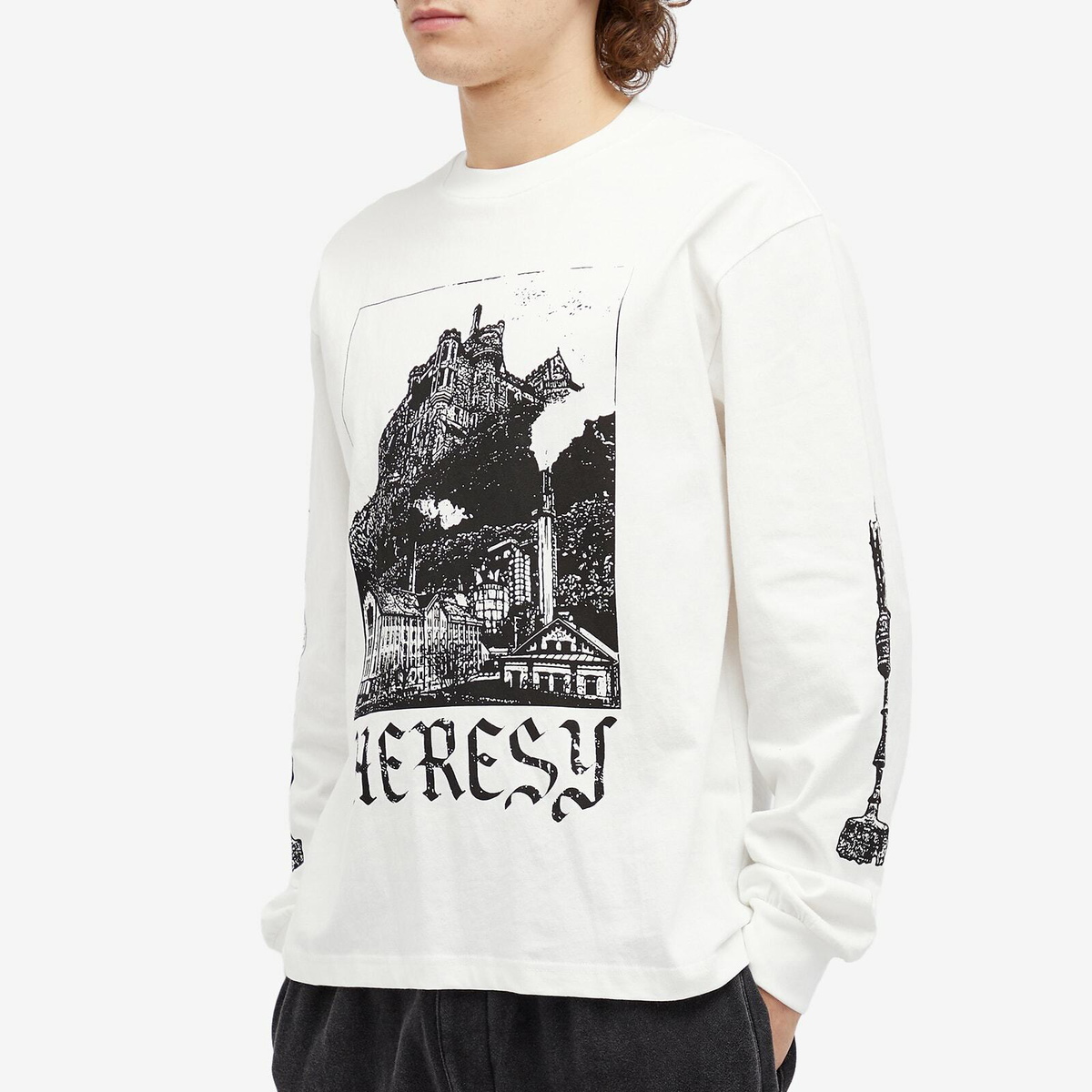 Heresy Men's Moss & Iron Long Sleeve T-Shirt in Ecru Heresy