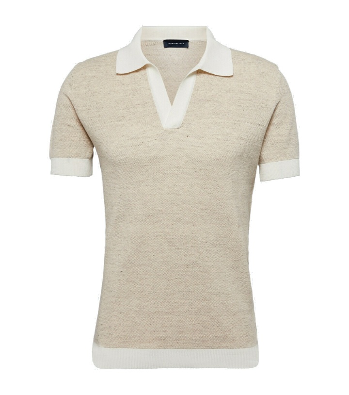 Photo: Thom Sweeney - Knitted cotton and linen polo shirt
