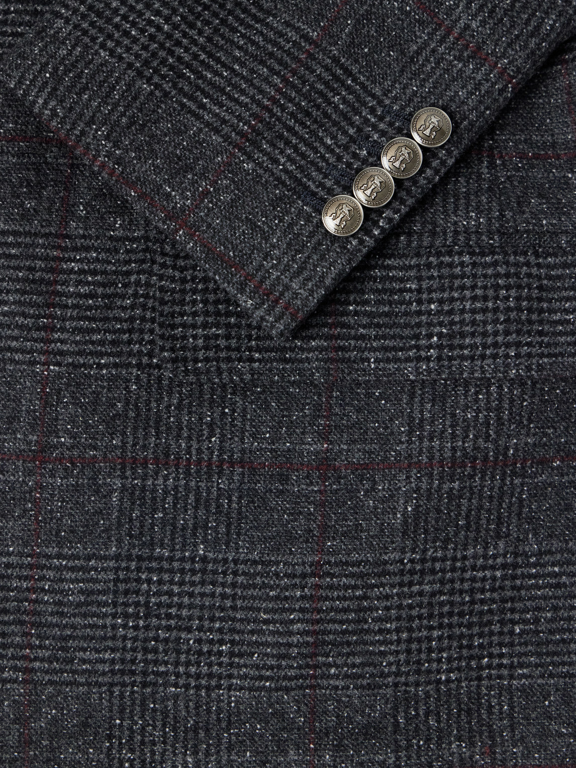 Brunello Cucinelli - Checked Silk, Wool and Cashmere-Blend Suit Jacket - Brown