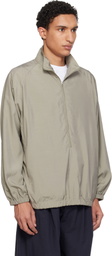 YOKE Khaki Silk Nylon 3/4 Zip Pullover Jacket