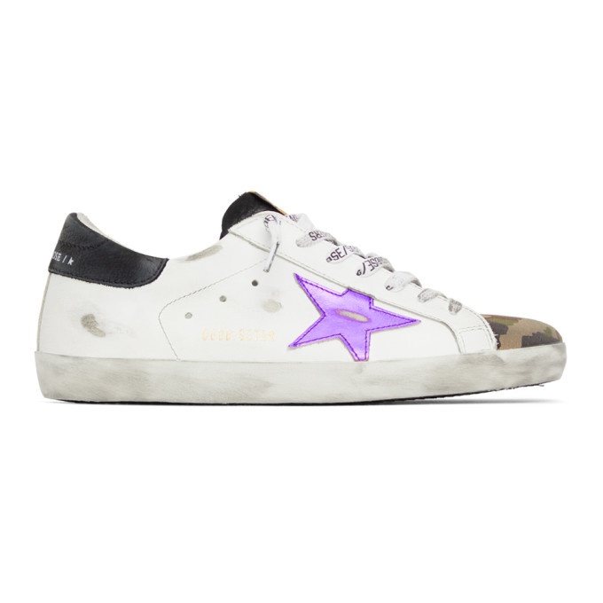 Photo: Golden Goose White and Camo Superstar Sneakers