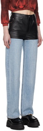 Alexander Wang Blue Stacked Leather Pants