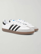 adidas Originals - Samba Suede-Trimmed Leather Sneakers - White