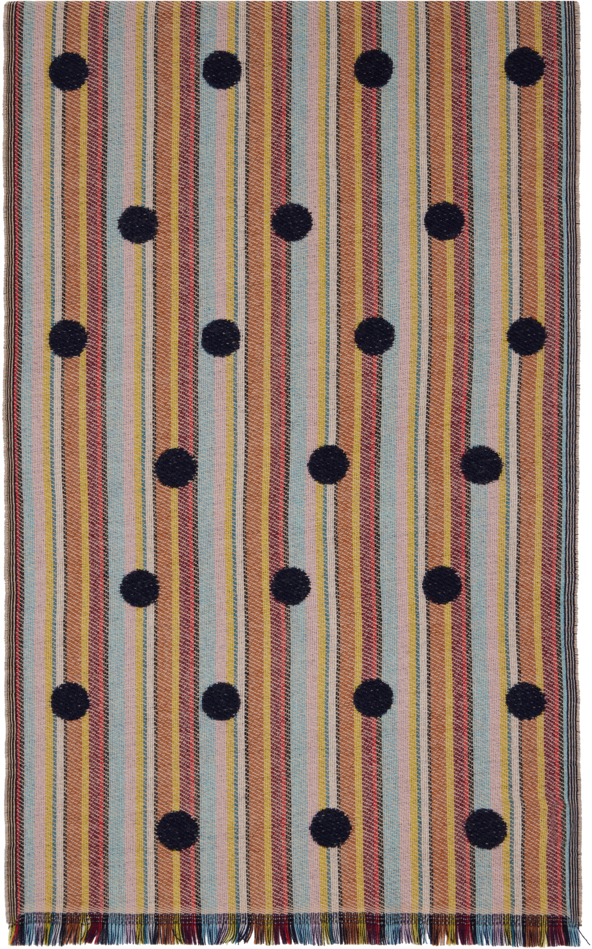 Paul Smith Navy Signature Stripe Polka Dot Scarf