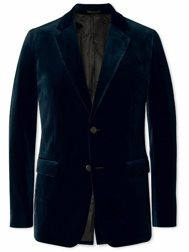 Photo: Theory - Slim-Fit Cotton-Blend Velvet Suit Jacket - Blue