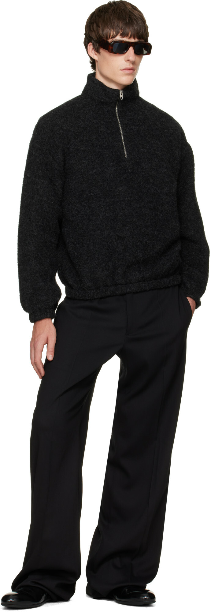 Jil Sander Black Wool Twill Trousers