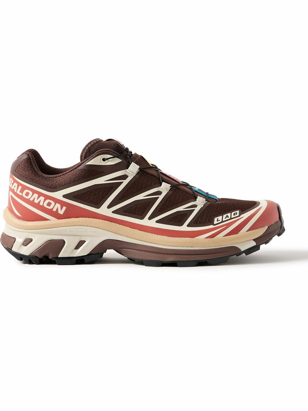 Photo: Salomon - XT-6 Rubber-Trimmed Mesh Sneakers - Brown