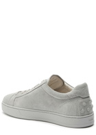 Tods Panelled Suede Sneakers Light Grey