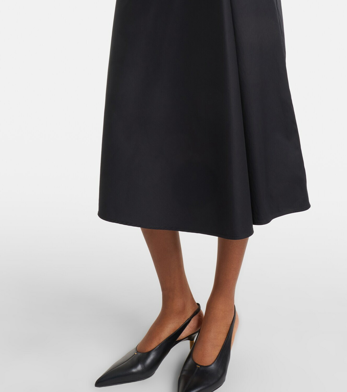 Max Mara Paggi gathered cotton-blend midi skirt