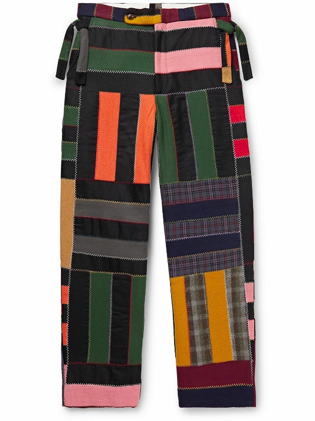 Photo: BODE - Straight-Leg Patchwork Checked Wool-Blend Trousers - Multi