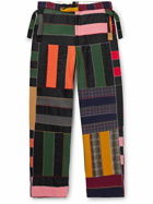 BODE - Straight-Leg Patchwork Checked Wool-Blend Trousers - Multi
