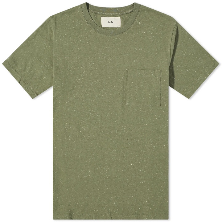 Photo: Folk Men's Pocket Assembly T-Shirt in Olive Nep