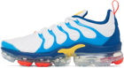 Nike White & Blue Air VaporMax Plus Sneakers