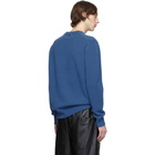 Tibi SSENSE Exclusive Blue Stretch Cashmere Sweater