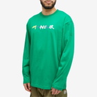 Moncler Men's Logo Long Sleeve T-Shirt in Green