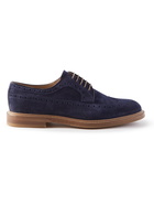 Brunello Cucinelli - Suede Wingtip Brogues - Blue