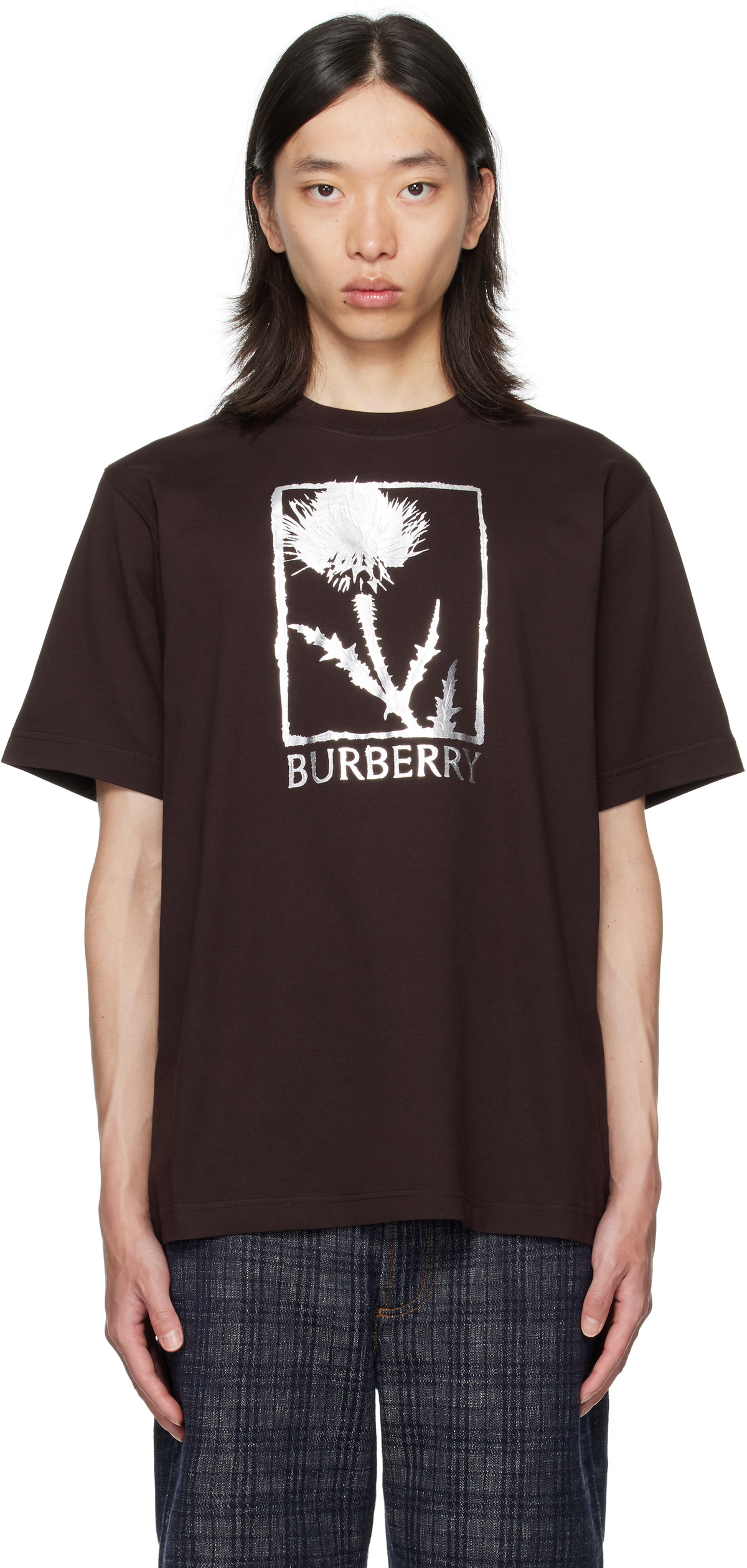 BURBERRY paisley logo print t Neutro Burberry