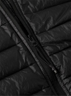 Stone Island - Garment-Dyed Logo-Appliquéd Quilted Nylon Down Jacket - Black