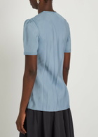 Lemaire Creased Satin Shirt Light Blue