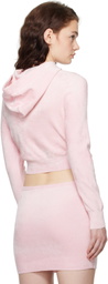 alexanderwang.t Pink Cropped Long Sleeve Hoodie