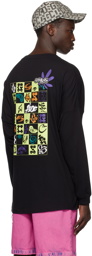 GCDS Black Checkerboard Long Sleeve T-Shirt
