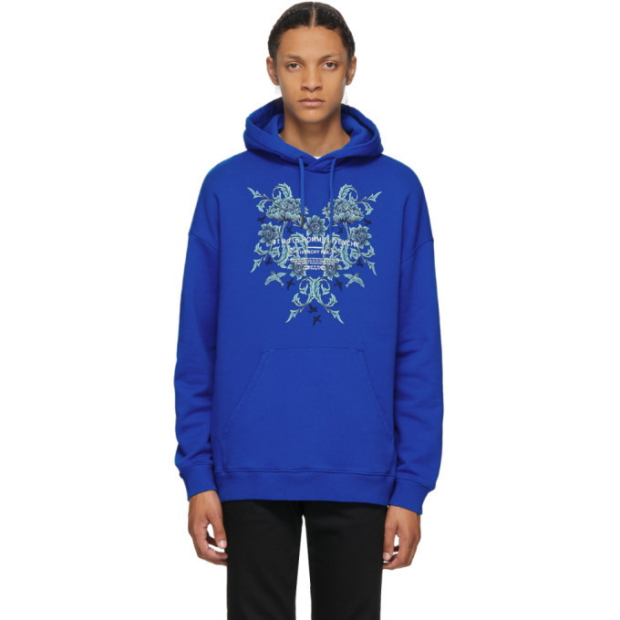 Photo: Givenchy Blue Floral Logo Studio Homme Hoodie