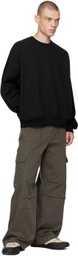 Juun.J Black Crewneck Sweatshirt