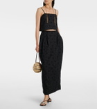 Posse Salma embroidered cotton maxi skirt