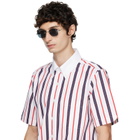 Thom Browne Silver Rectangular Rimless Sunglasses