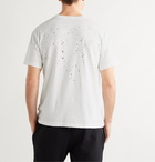 Satisfy - Distressed Flocked Organic Cotton-Jersey Running T-Shirt - White